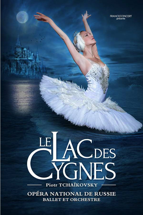 Affiche. Le Lac des Cygnes  2020. Ballet et Orchestre de l|Opéra National de Russie. 2020-02-20